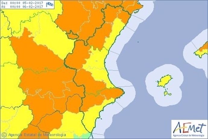 El pronóstico mantiene en alerta naranja a las zonas de interior