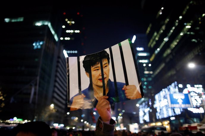 Manifestación contra la presidenta Park Geun Hye
