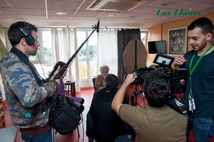 Un momento del rodaje