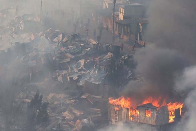 Incendio en Valparaíso, en Chile