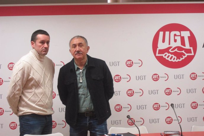 Secretarios de UGT y UGT Asturias Pepe Álvarez y Javier Fernández Lanero        