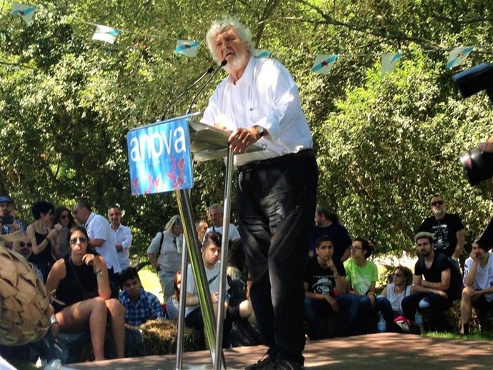 Xosé Manuel Beiras, portavoz nacional de Anova, el Día da Patria de 2016