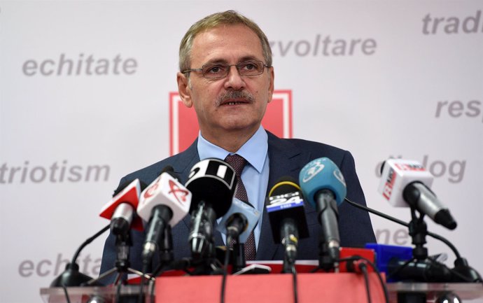 El líder del PSD de Rumanía, Liviu Dragnea, en una comparecencia ante la prensa