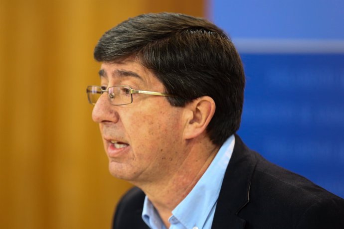 El presidente y portavoz de Ciudadanos en el Parlamento andaluz, Juan Marín
