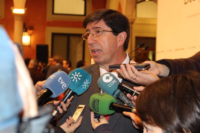 El presidente y portavoz del grupo de Ciudadanos en Andalucía, Juan Marín