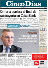 Las portadas de los periódicos económicos de hoy, martes 7 de febrero