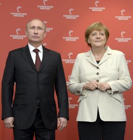 Angela Merkel y Vladímir Putin