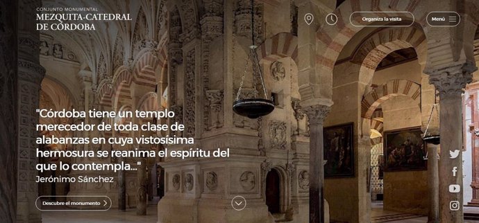 Imagen que ofrece la nueva web del Cabildo sobre la Mezquita