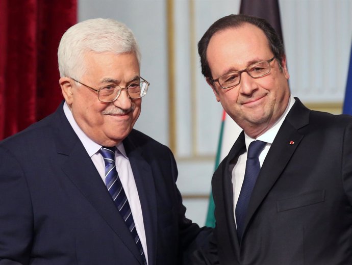 François Hollande y Mahmud Abbas