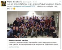 Vilanova (Podemos) retira un tuit en el que pedía que colgaran del "palu mayor" al filósofo Fernández Liria