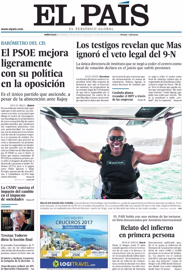 Portada de El País