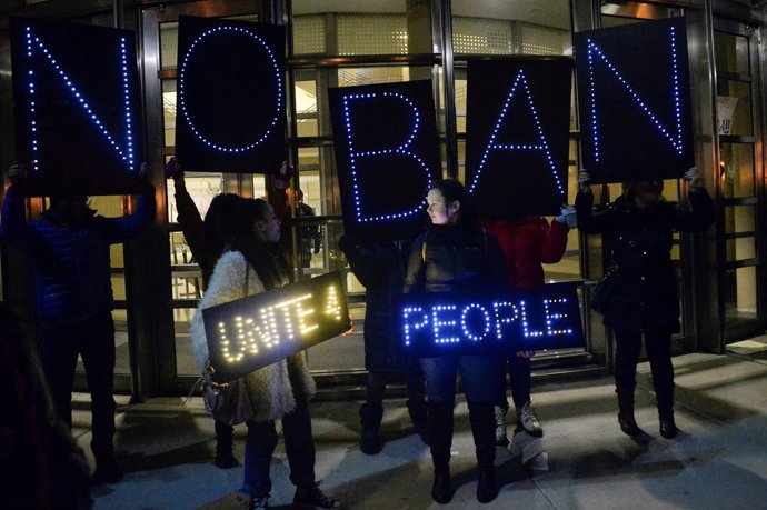 Manifestación contra la orden ejecutiva de Donald Trump