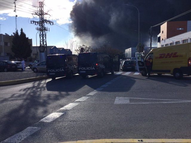 Incendio en una empresa química de Paterna