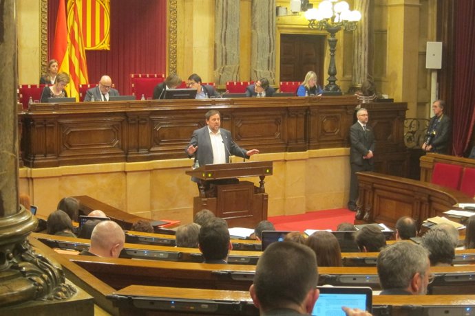 Oriol Junqueras en el ple del Parlament