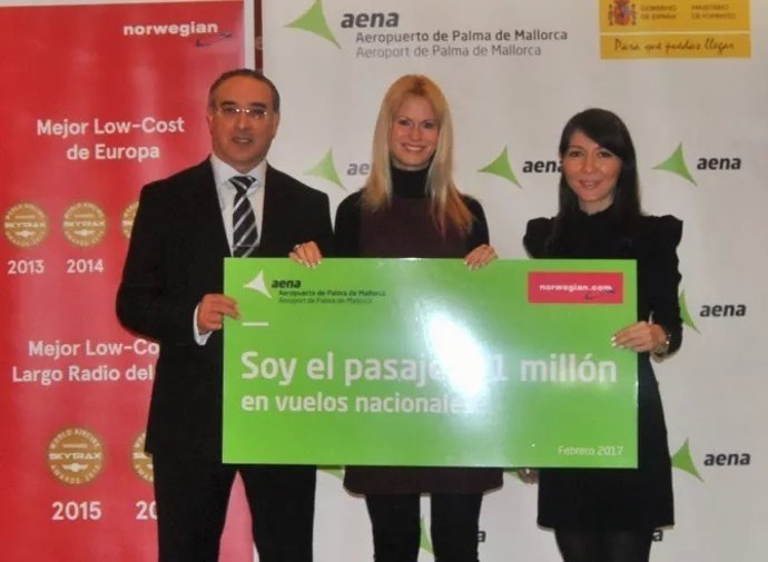 Norwegian da la bienvenida a su pasajero un millón en rutas nacionales