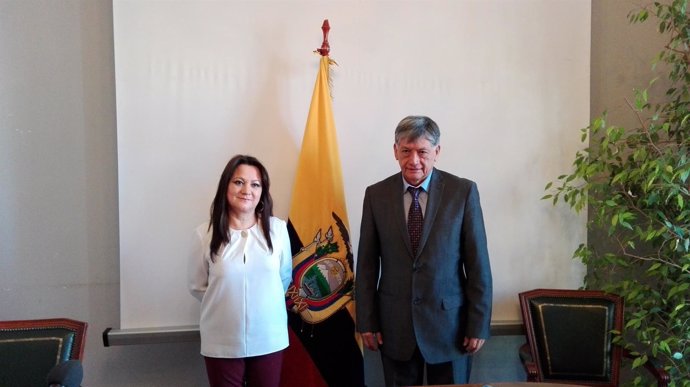 Embajador Miguel Calahorrano y cónsul general de Ecuador en Madrid