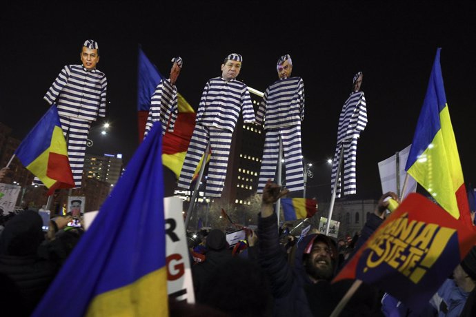 Manifestación contra el Gobierno rumano en Bucarest