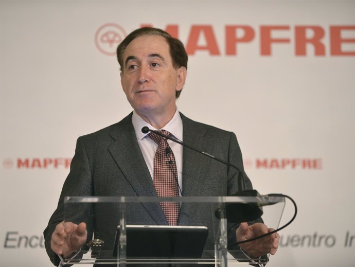 El presidente de Mapfre, Antonio Huertas, en un desayuno de Europa Press