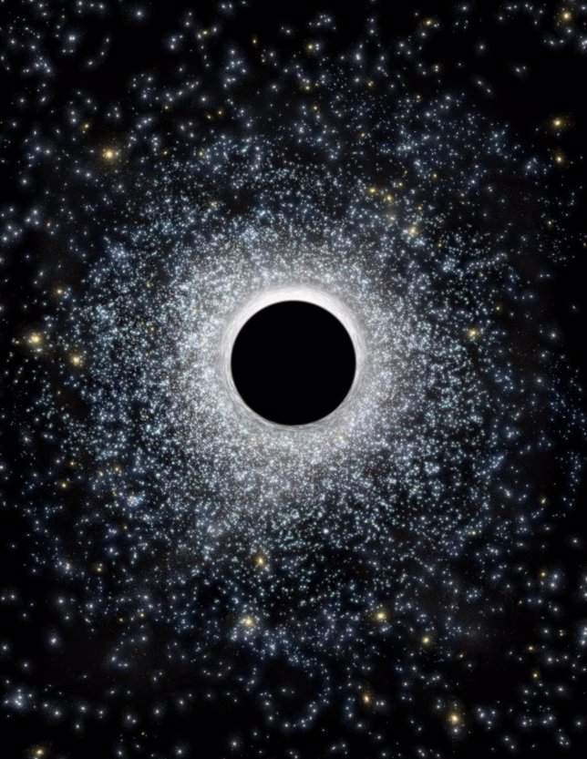 Un agujero negro de peso mediano se esconde en el centro de un cúmulo de estrell