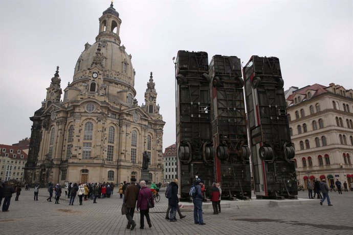 Monumento a la población siria en Dresde, Alemania. 