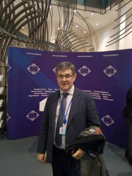 Vicente Guillén, en la sede del Parlamento Europeo en Bruselas