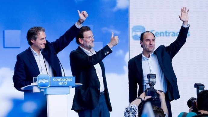 Mariano Rajoy, Iñigo de la Serna e Ignacio Diego. 