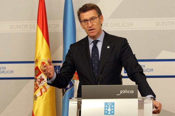 Feijóo a la roda de premsa del Consello