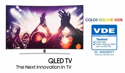 dólar estadounidense explosión Torneado Samsung QLED TV, el primer televisor certificado que reproduce el 100% del  volumen de color