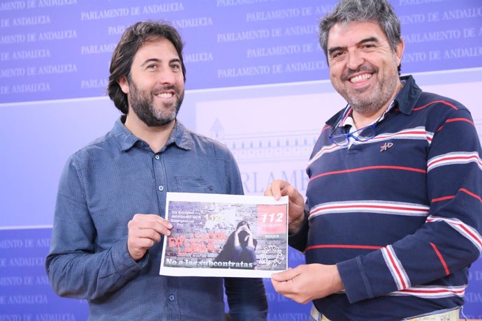 Jesús Rodríguez y Miguel Montenegro, de CGT, en rueda de prensa