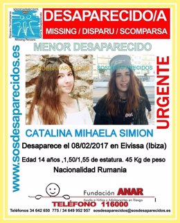 Menor desaparecida en Ibiza