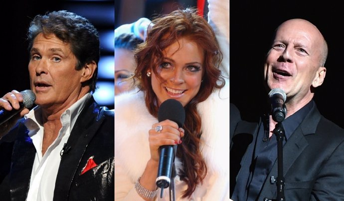 David Hasselhoff, Lindsay Lohan y Bruce Willis como cantantes