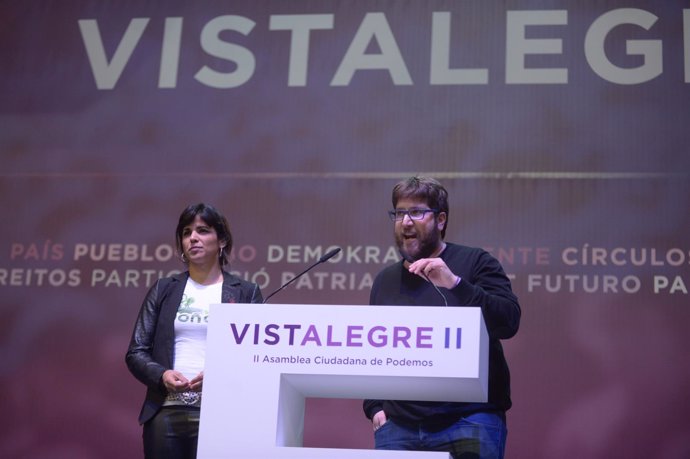 Teresa Rodríguez y Miguel Urbán en Vistalegre II