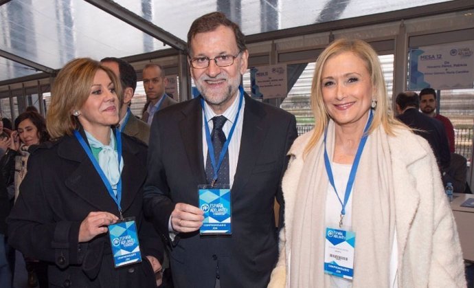 Rajoy, Cospedal y Cifuentes en el Congreso del PP 
