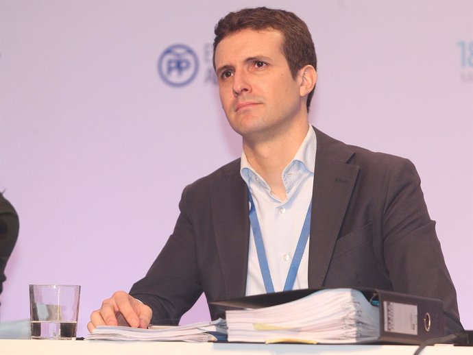 Pablo Casado durante el Congreso Nacional del PP