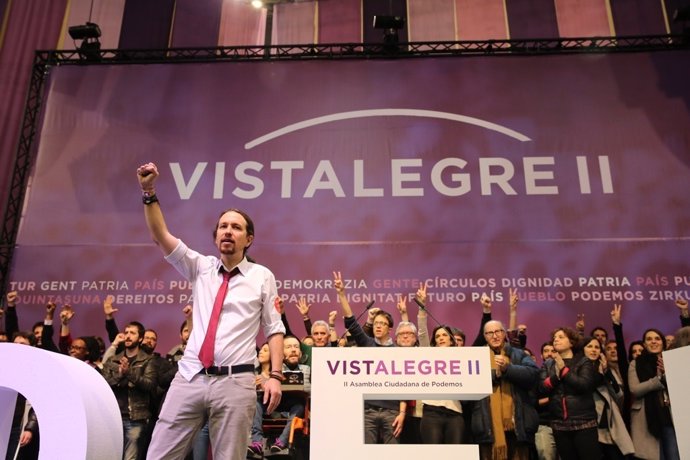Pablo Iglesias tras ser reelegido secretario general de Podemos