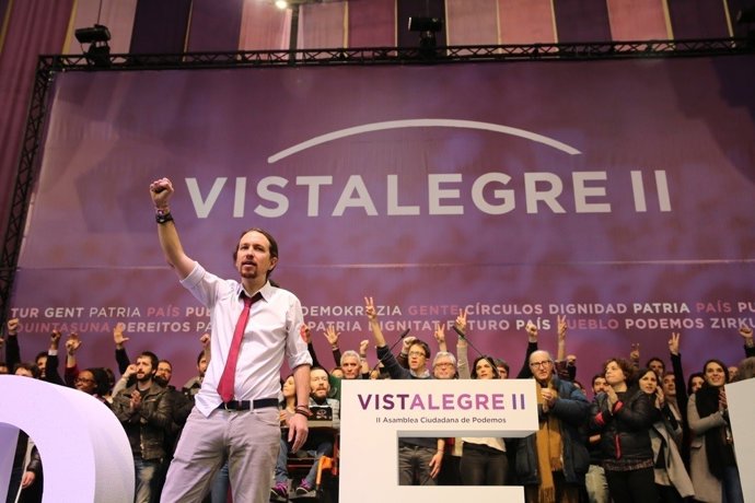 Pablo Iglesias després de ser reelegit secretari general de Podem