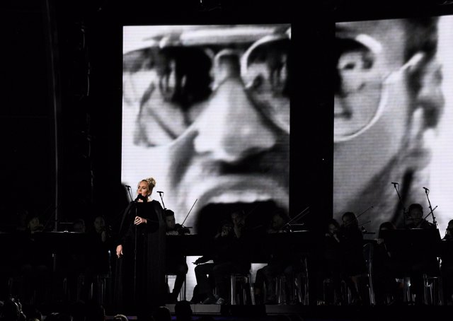 Feb 12, 2017; Los Angeles, CA, USA; Adele performs during the George Michael Tri
