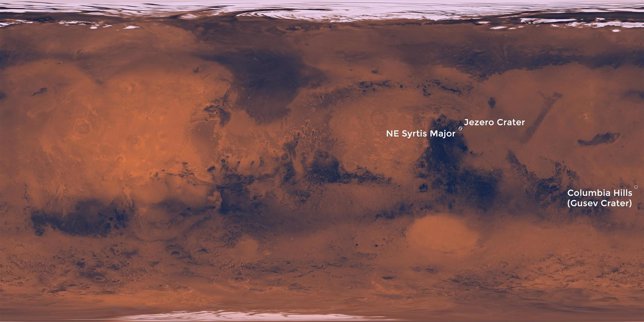 Tres localizaciones finales para la Mars 2020