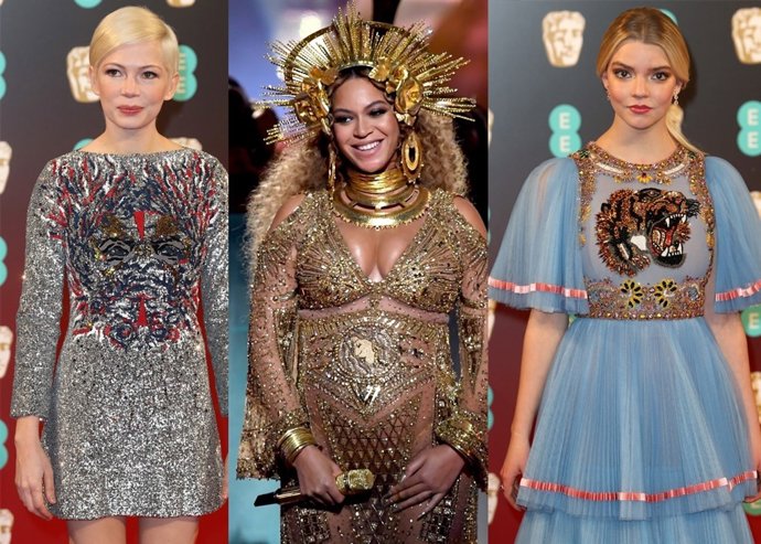 El bordado animal, muy de moda en la red carpet./ Getty