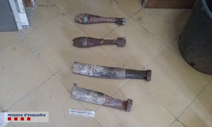 Artefactos de la Guerra Civil hallados en un domicilio en Valls