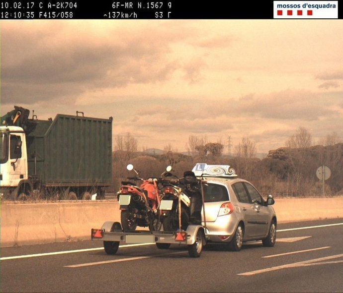 Conductor denunciat per excés de velocitat a Caldes de Malavella