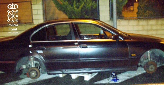 Vehículo tras el hurto.