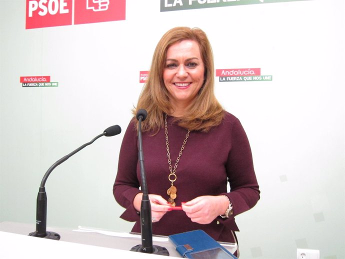María Jesús Serrano en la sede del PSOE de Córdoba