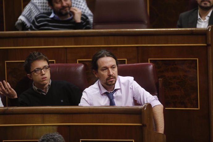 Iñigo Erreón y Pablo Iglesias en el Congreso