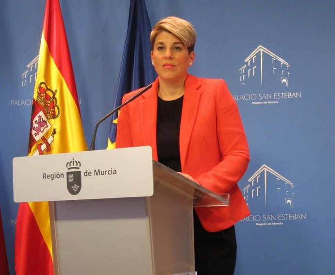 Noelia Arroyo en la rueda de prensa posterior al Consejo Gobierno
