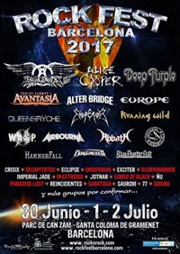 Alice Cooper, Aerosmith y Deep Purple, cabezas del cartel del Rock Fest Bcn 2017