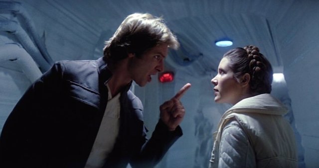Han Solo y Leia en Star Wars