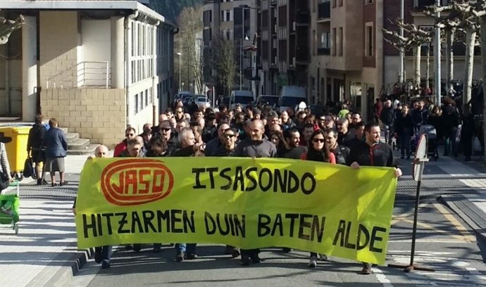 Manifestación de trabajadores de Jaso.