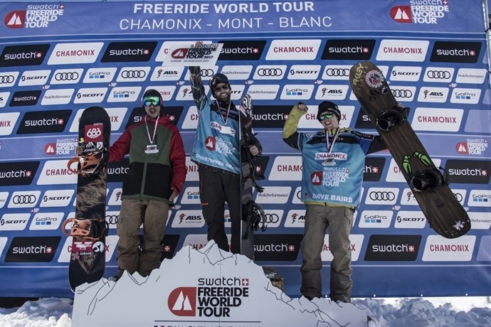 Ganadores de la prueba de Freeride World Tour de esquí en Chamonix