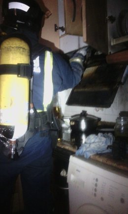 Imagen de la cocina incendiada